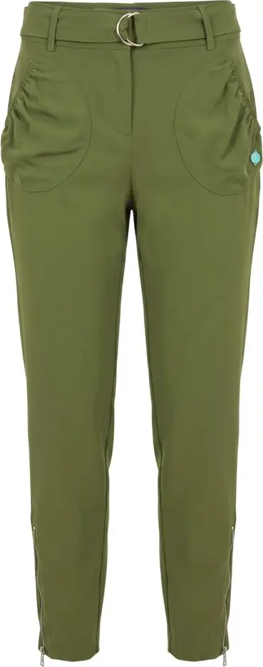 Green Polyester Women Pants