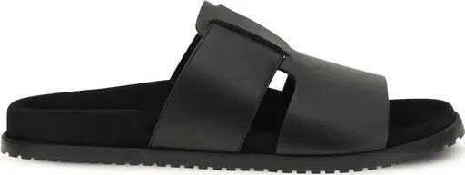 Black Calf Leather Bos Taurus Sandals