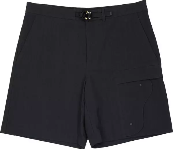 Black Cotton Cargo Shorts