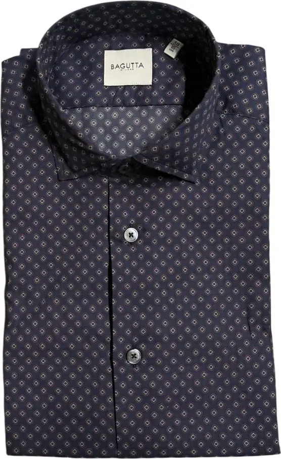 Blue Cotton Men's Slim Fit Shirt
