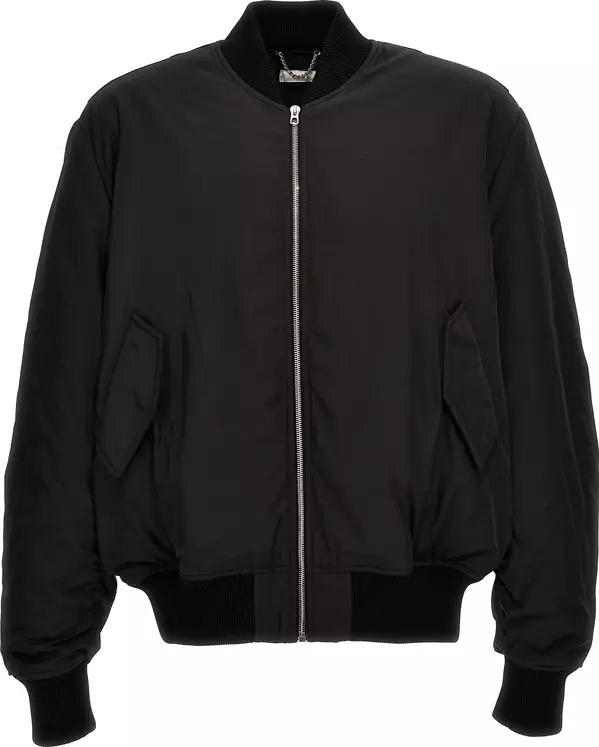 Black Polyester Bomber
