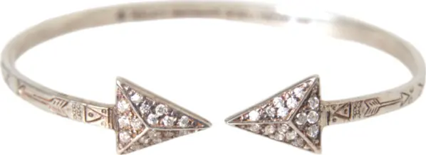 Arrow Crystal 925 Silver Bangle Bracelet Women