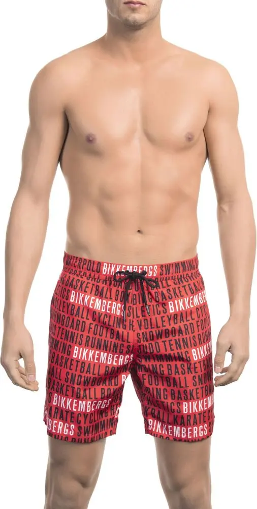 Blue Polyester Men Swimsuit