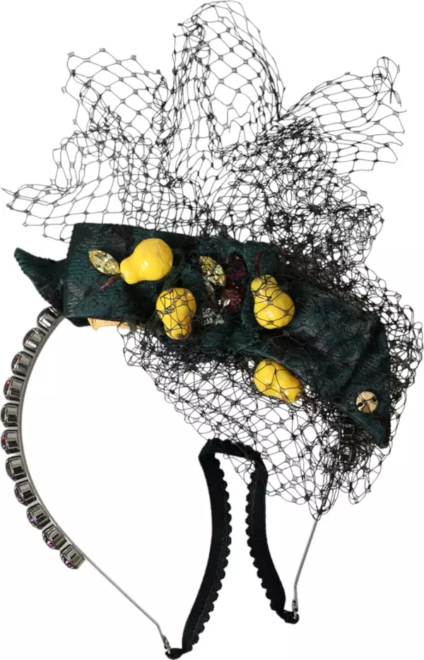Black Lemons Sicily Purple Crystal Net Headband Diadem