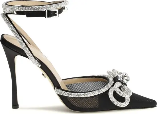 Black Silk High Heel Pumps