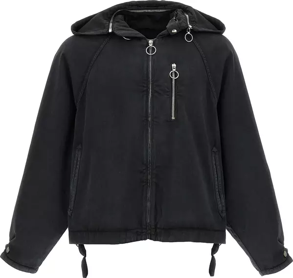Black Cotton Shell Jacket