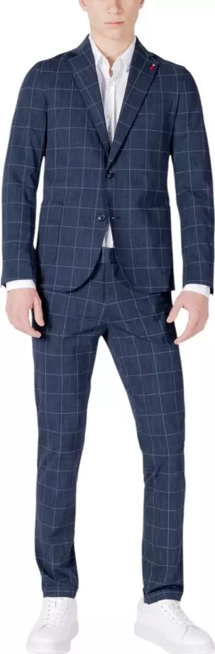Blue Cotton Two-Piece Suit
