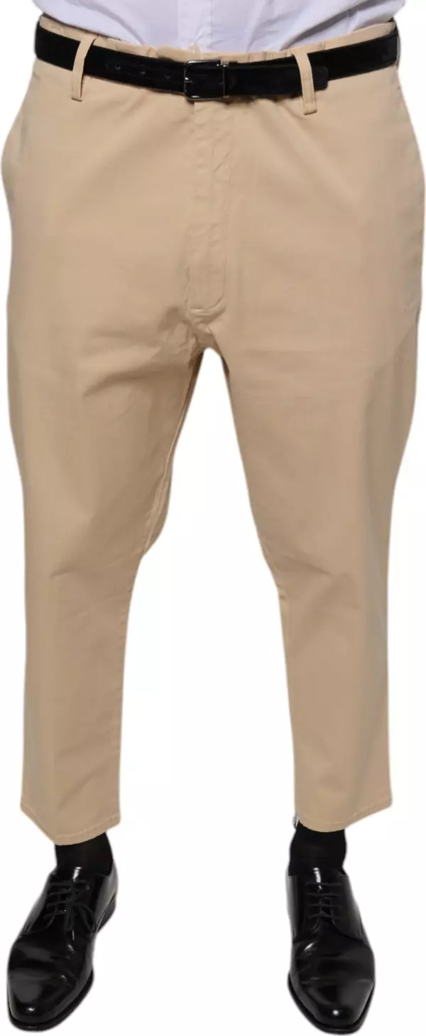 Beige HOUSTON Men Cropped Dress Pants