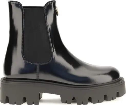 Black Calf Leather Bos Taurus Chelsea Boots