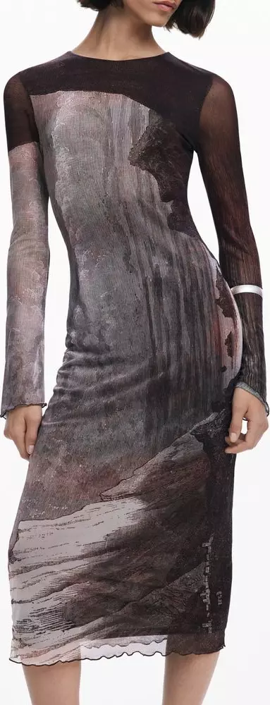 Marrone Polyester Women Dress
