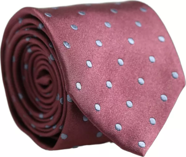Men Maroon Silk Polka Dot Adjustable Tied Necktie Tie