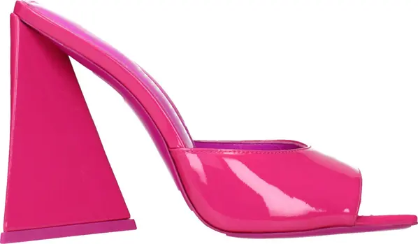 Pink Leather Platform Sandals