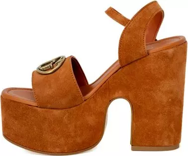 Brown Suede Leather High Heel Pumps