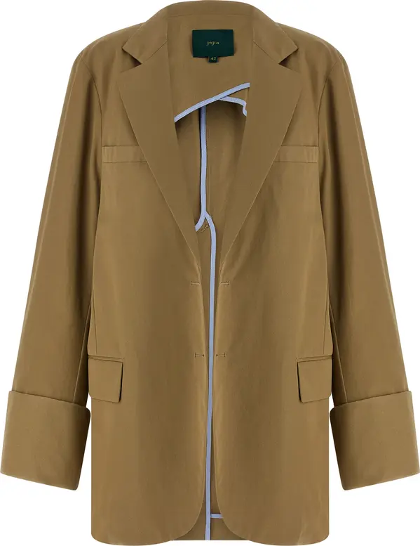 Beige Cotton Blazer