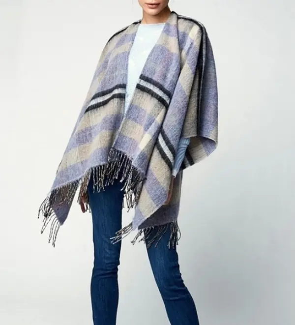 Brown Marabou Poncho