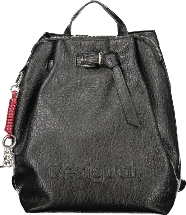 Black Polyurethane Women's Backpack