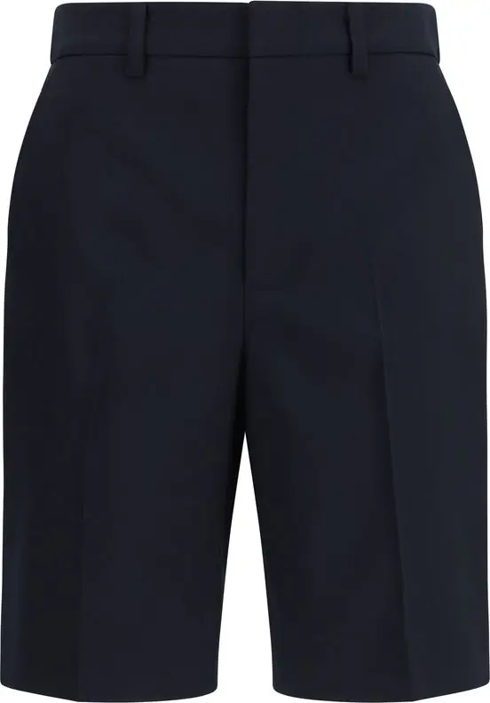 Black Cotton Bermuda Shorts