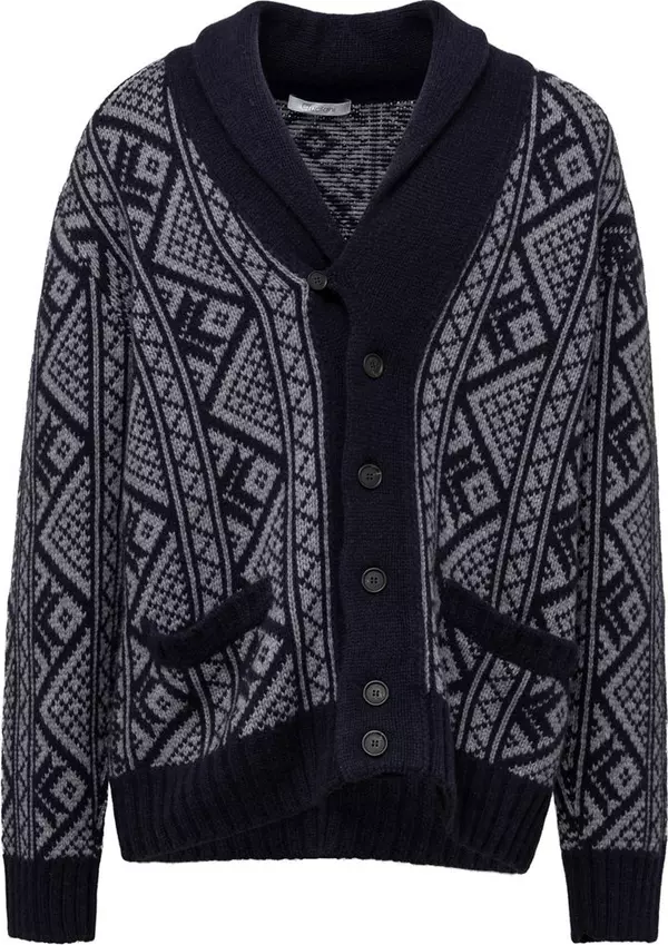 Bicolor Cashmere Cardigan