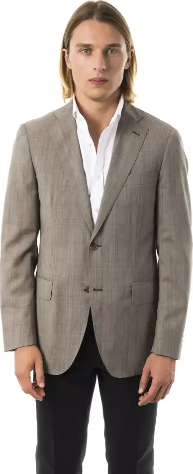 Gray Wool Mens Blazer