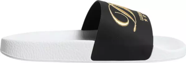 White Black Leather Sandals Beachwear Shoes