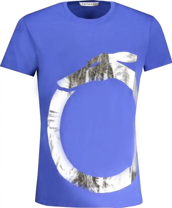 Blue Cotton Men T-Shirt