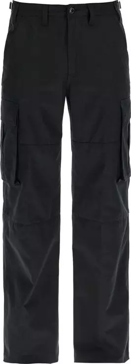 Black Cotton Cargo Pants
