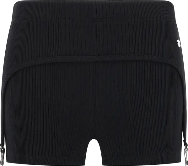 Black Cotton Bermuda Shorts