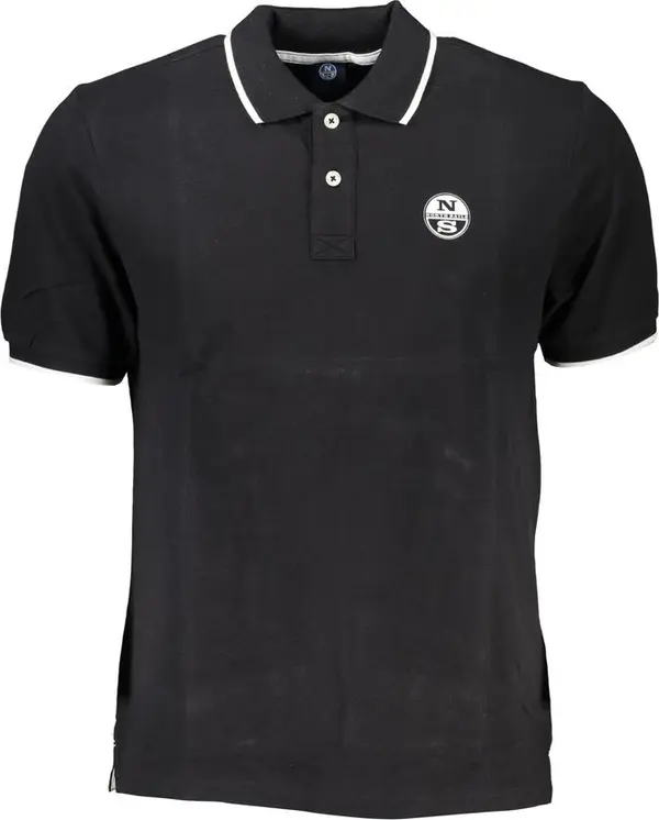 Black Cotton Men Polo Shirt