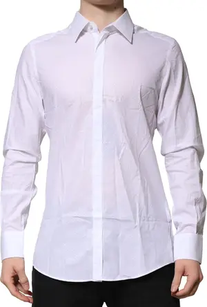 White MARTINI Long Sleeve Dress Formal Shirt