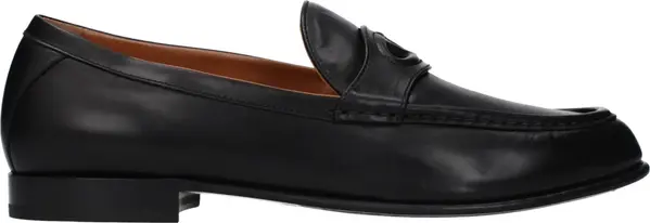 Black Leather Slip-On Loafers