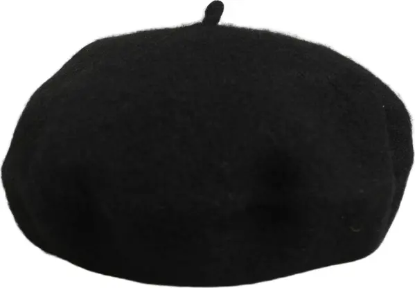 Black Wool French Style Beret Capello Hat