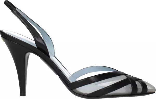 Black Leather High Heel Pumps