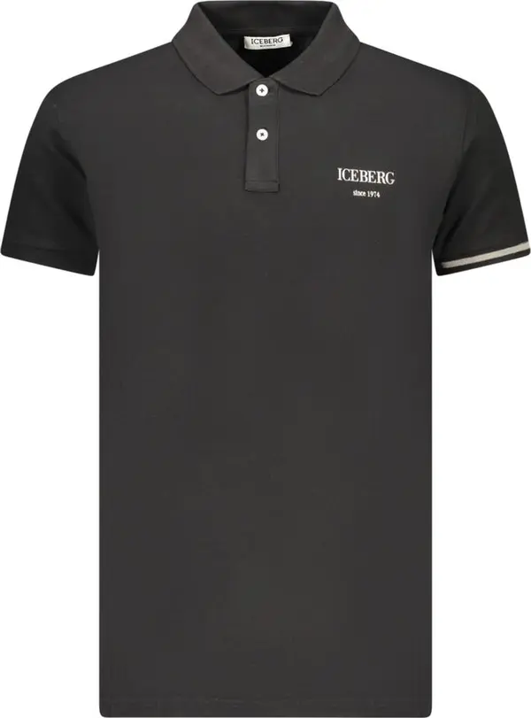 Black Cotton Men Polo Shirt