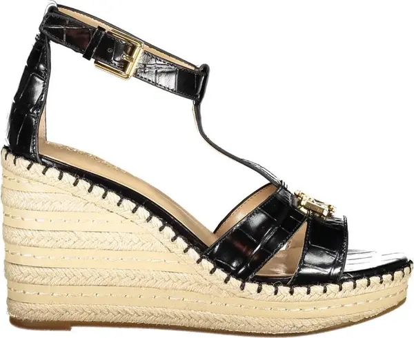 Black Leather Women Sandal
