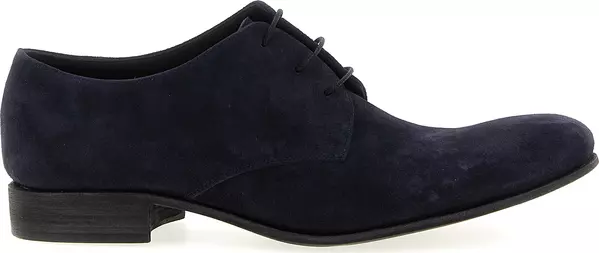 Blue Suede Leather Oxfords And Derbies