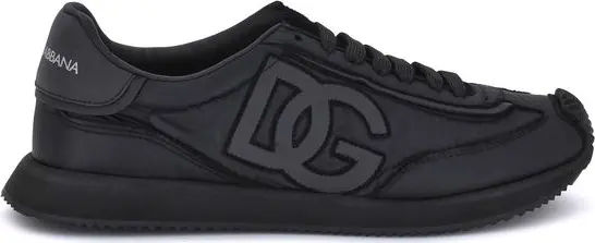 Black Fabric Athletic Sneakers