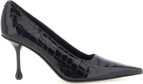 Blue Leather High Heel Pumps