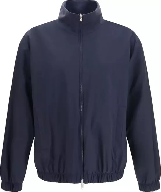Blue Silk Full-Length Jacket