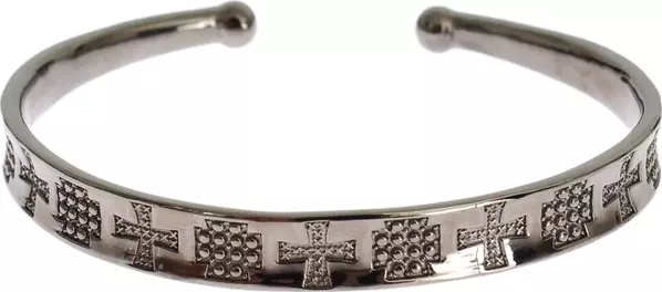 Gray Rhodium 925 Silver Bangle Bracelet
