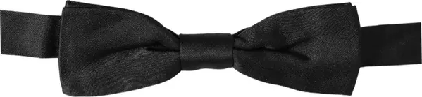 Men Black 100% Silk Adjustable Neck Papillon Bow Tie