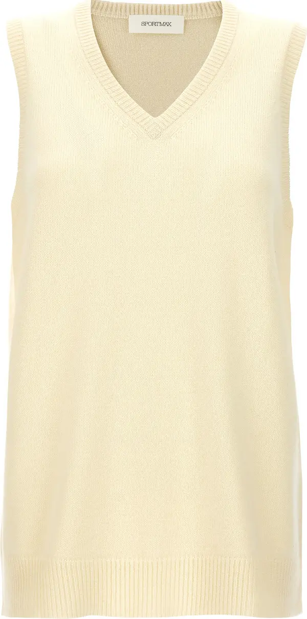 Bicolor Wool Sleeveless Jacket