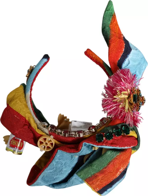 Multicolor Floral Crystal Embellished Diadem Headband