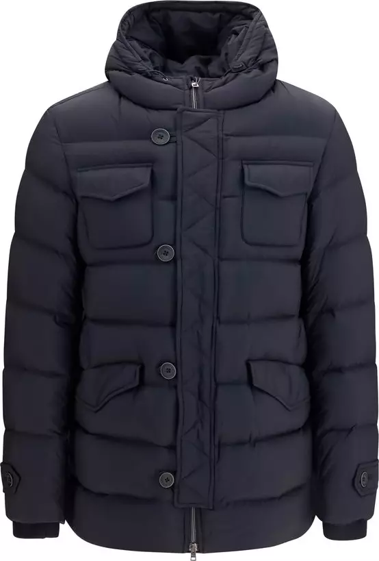 Black Polyester Full-Length Jacket