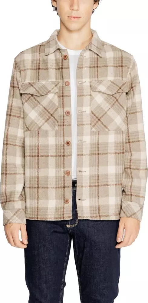 Beige Polyester Pattern Shirt
