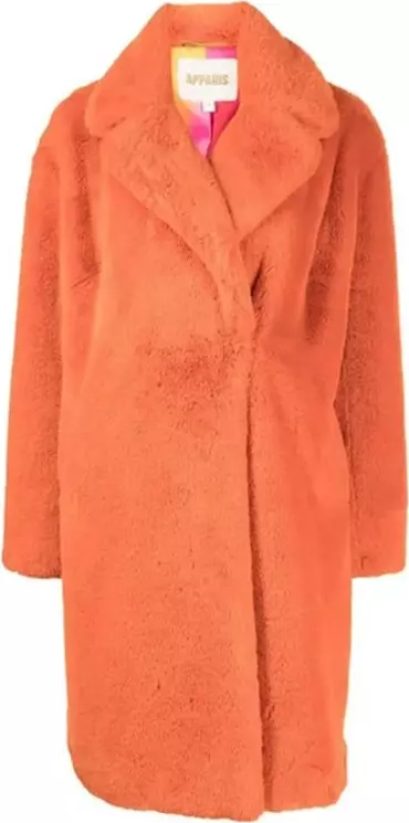 Orange Faux Fur Coat
