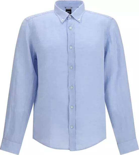Blue Linen Dress Shirt