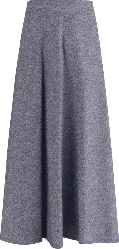 Blue Cotton Midi Skirt