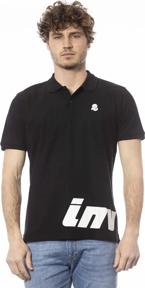 Black Cotton Men Polo Shirt