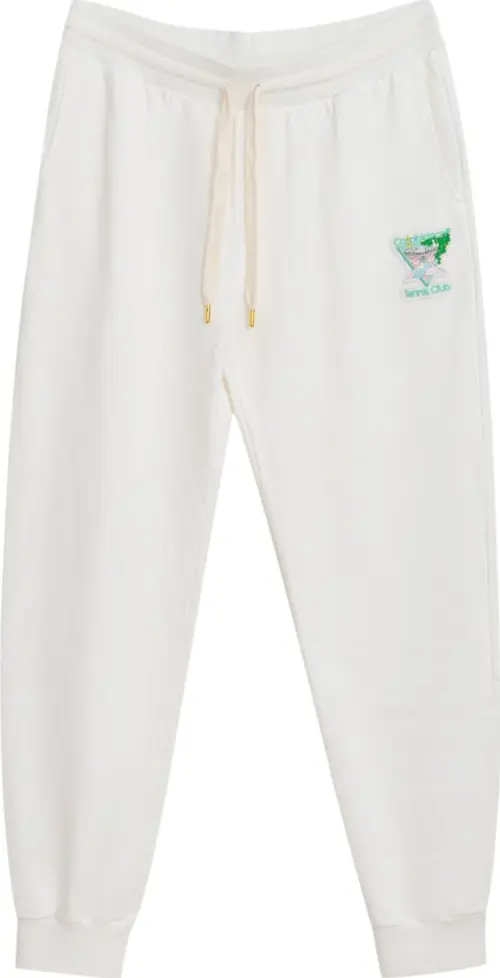 White Cotton Athletic Pants