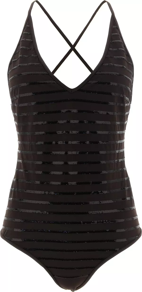 Brown Polyamide One-Piece Swimsuit